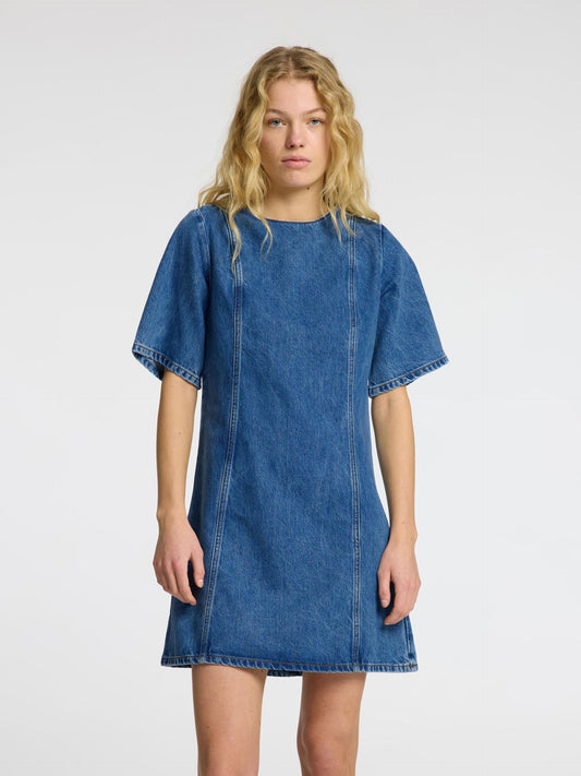 Rie Short Dress - Blue Denim