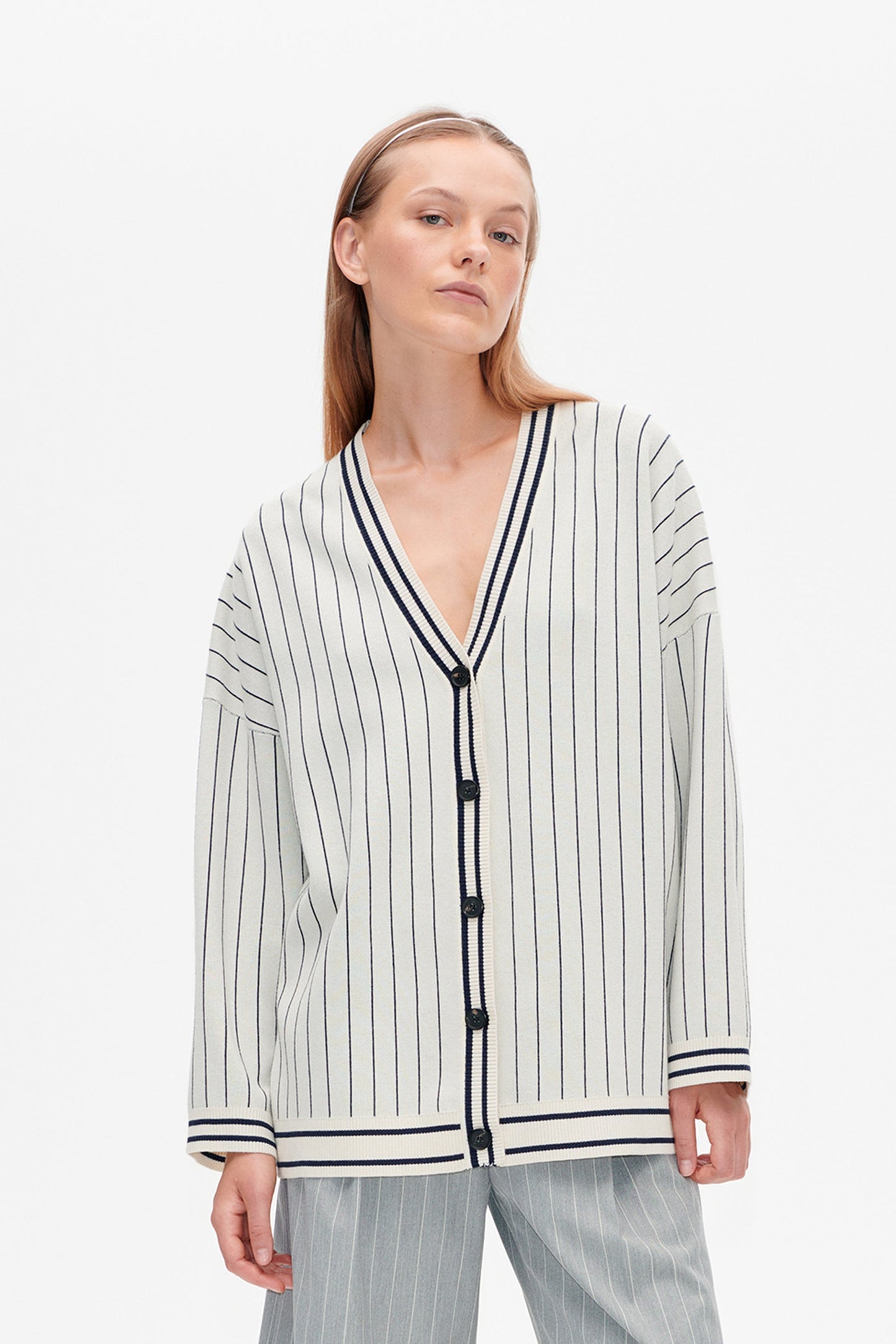 Cissi Knit - Creme Navy Stripe