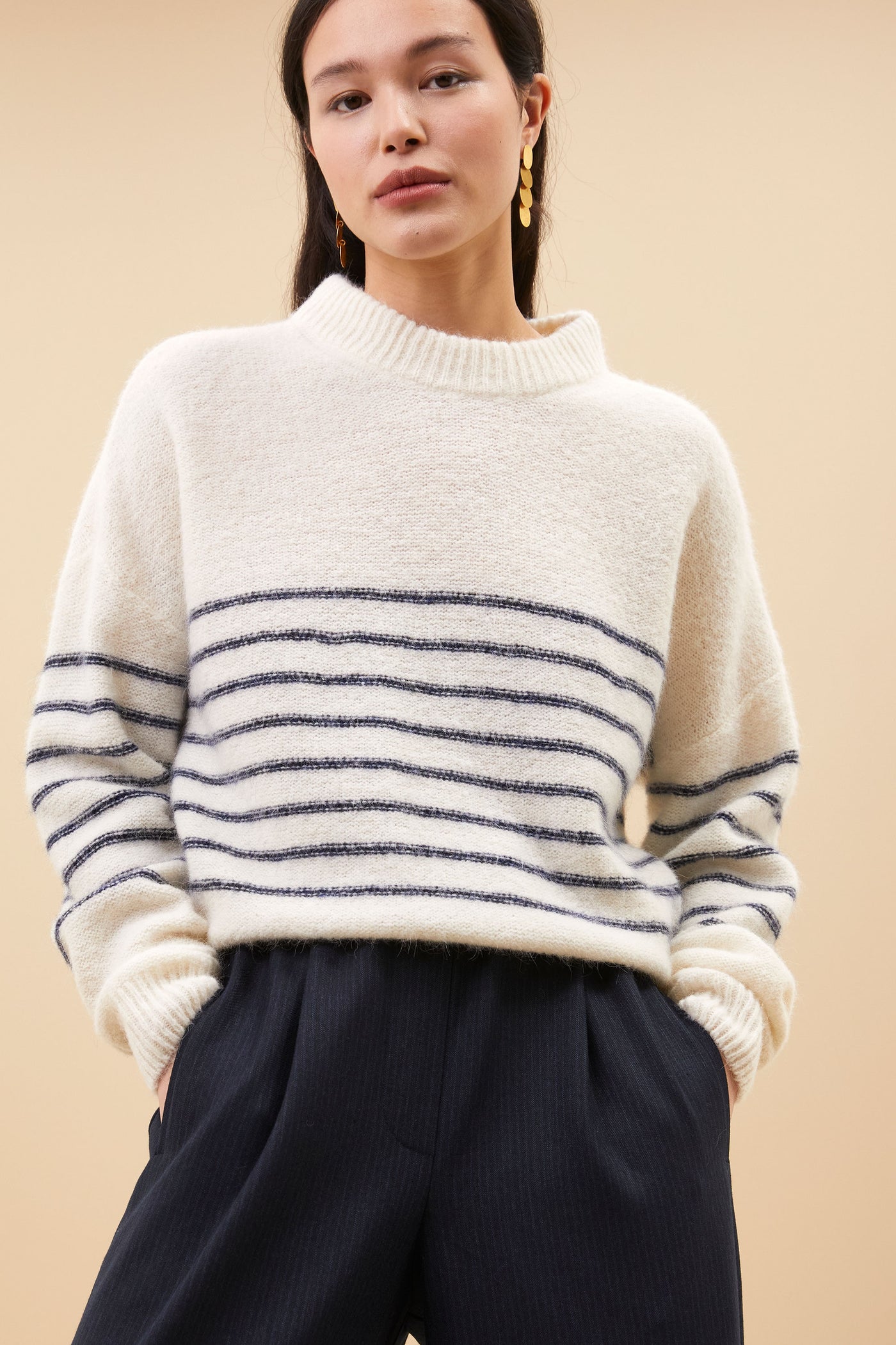 Sonny Pullover -  Off White Stripe