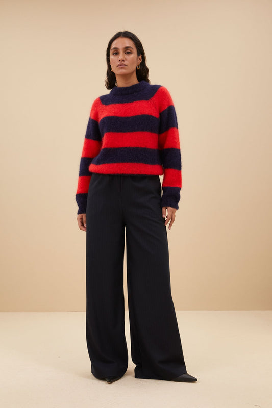 Sian Pullover -  Lipstick Stripe