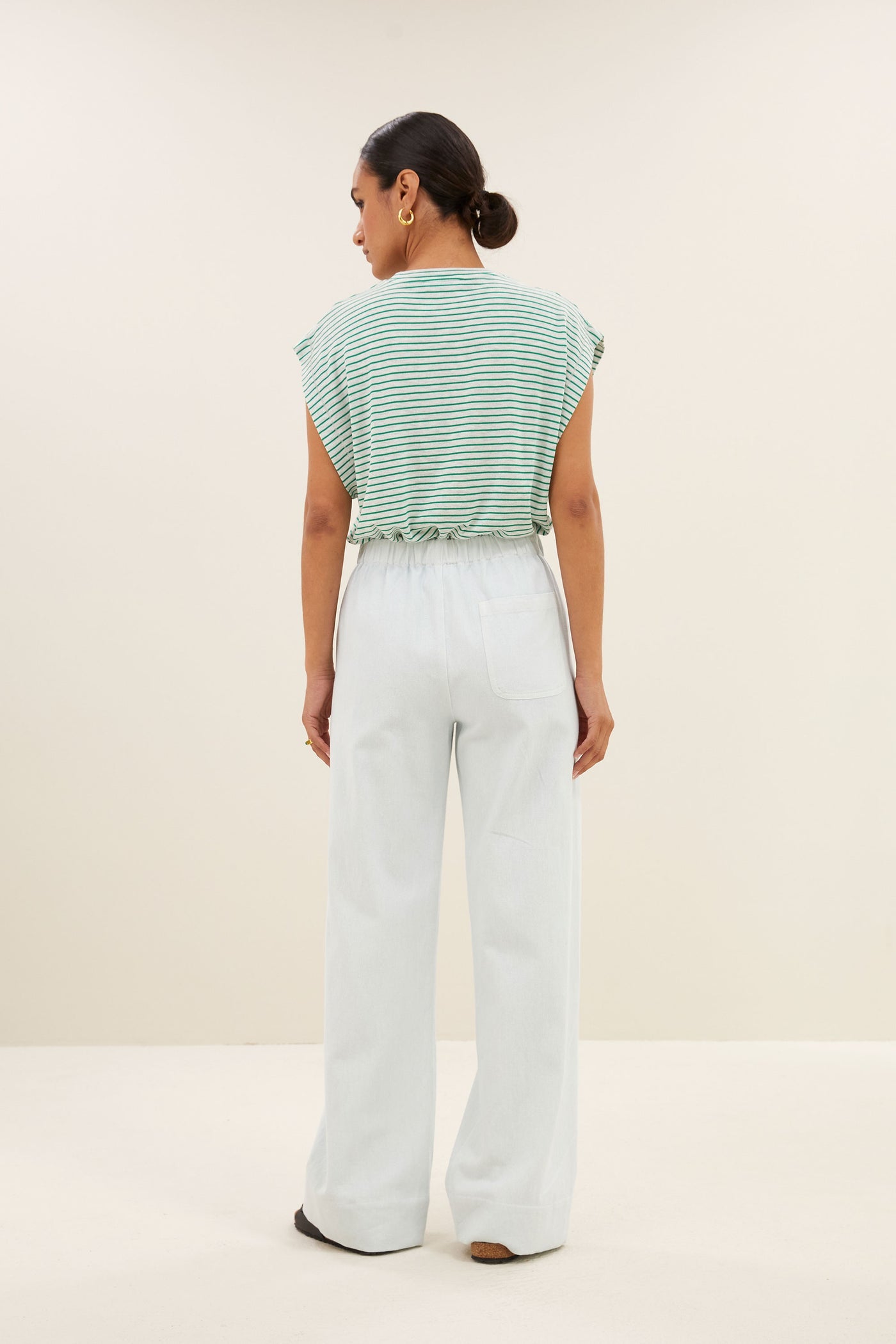 Mason Small Stripe Top - Green Small Stripe