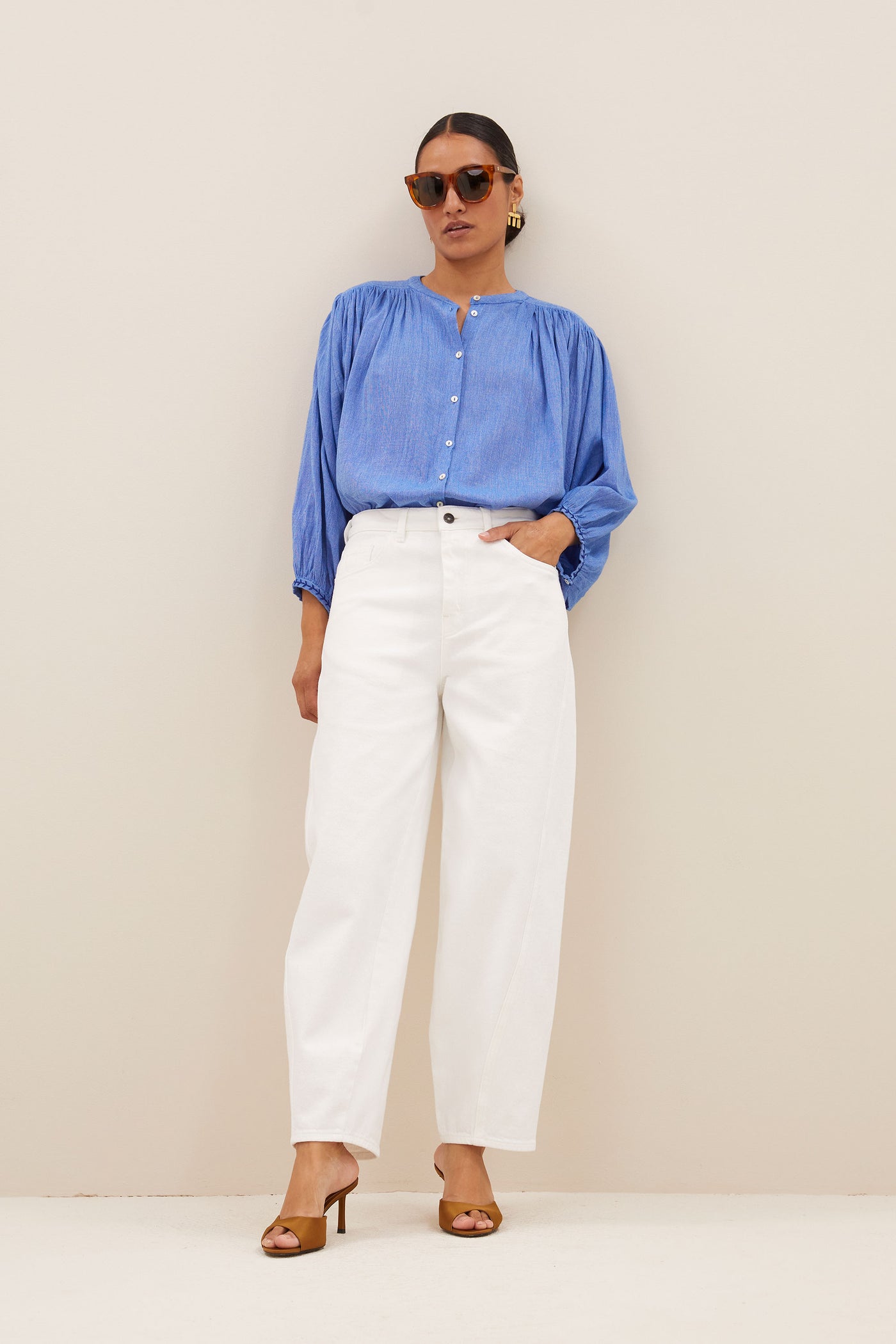 Becky Athia Blouse - Sapphire Blue