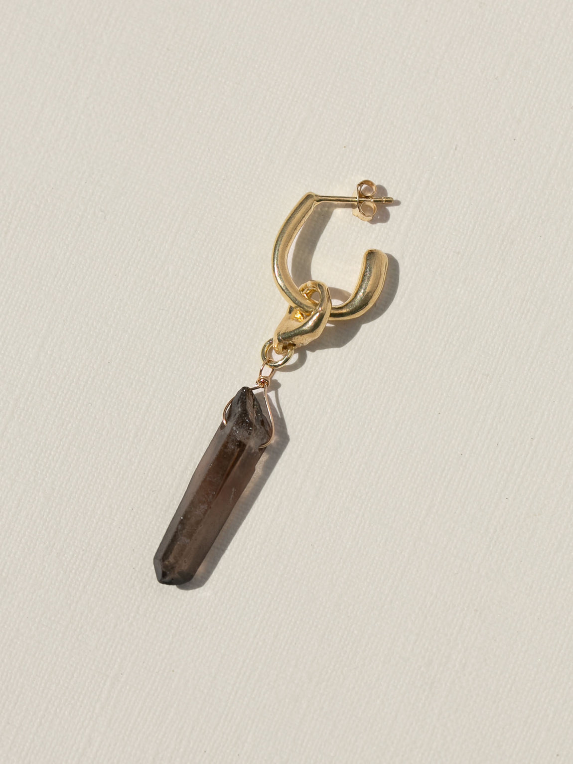 Earring - Raw - Smokey Quartz