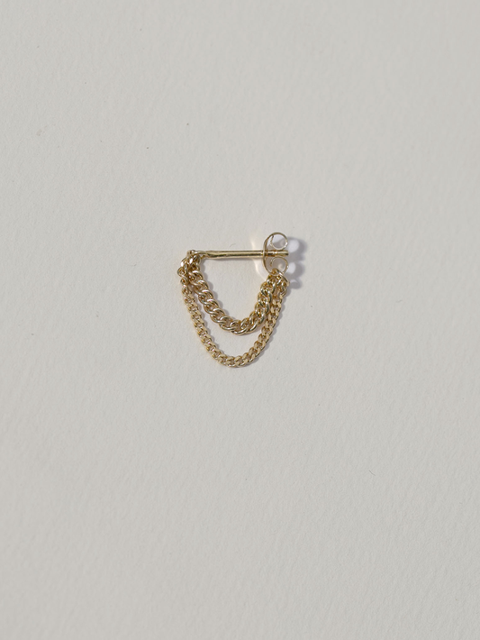 Earring - Double Chain Stud