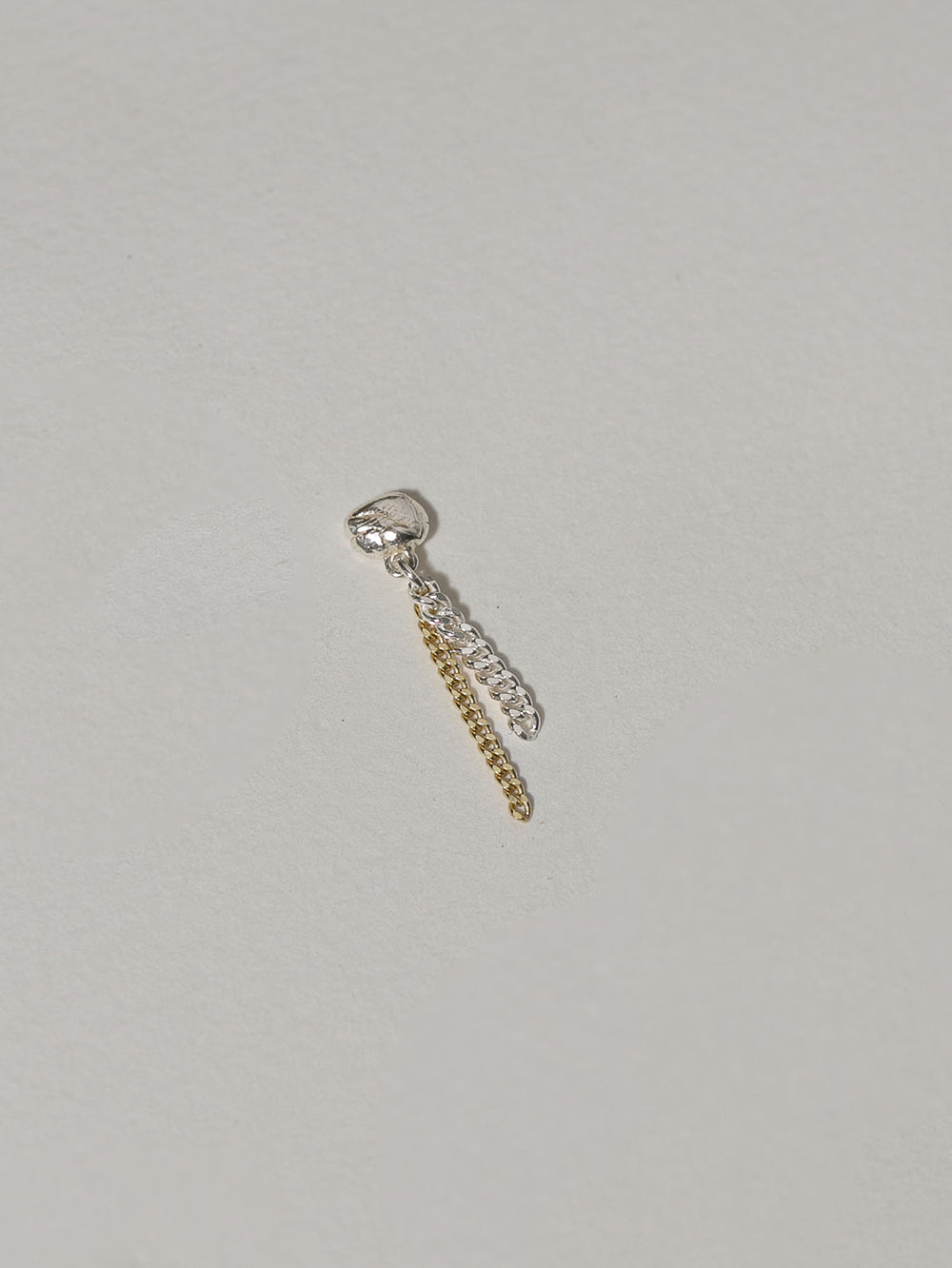 Earring - Island Stud Double Chain Silver