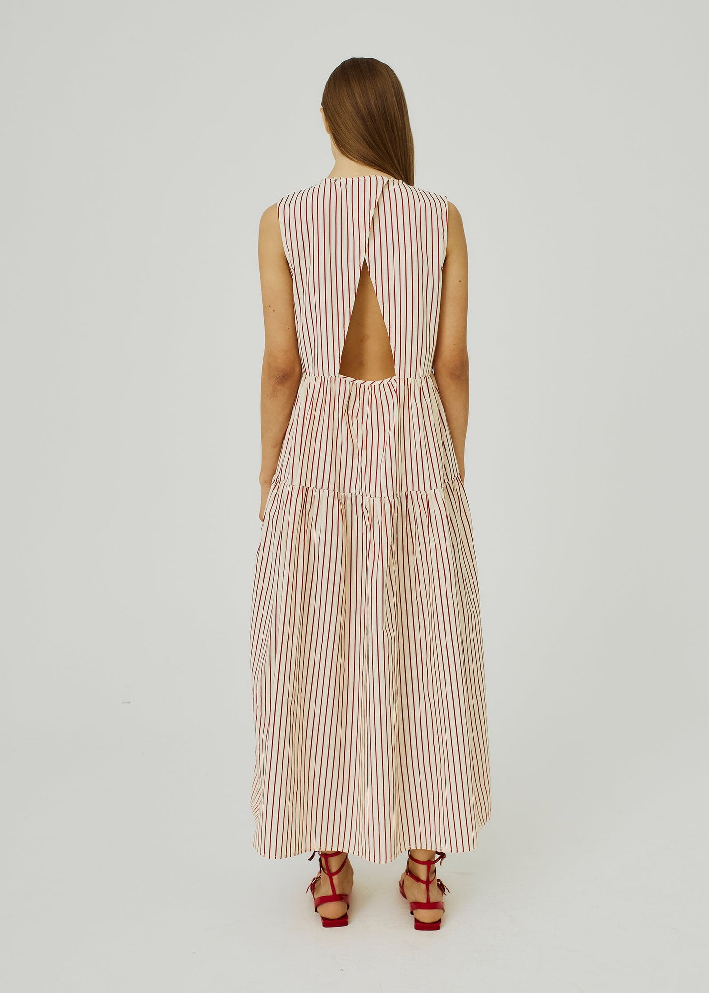 Linna Maxi Dress - Red Stripes