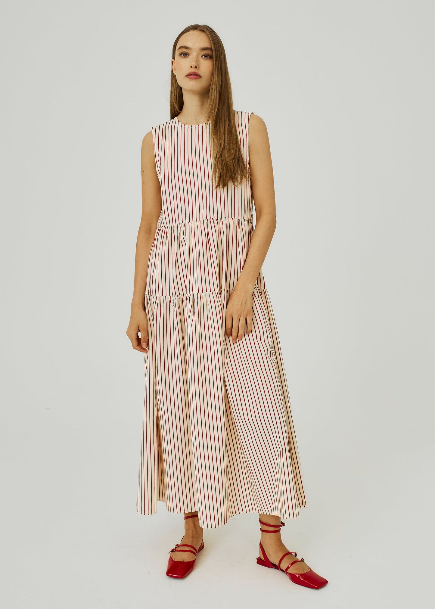 Linna Maxi Dress - Red Stripes