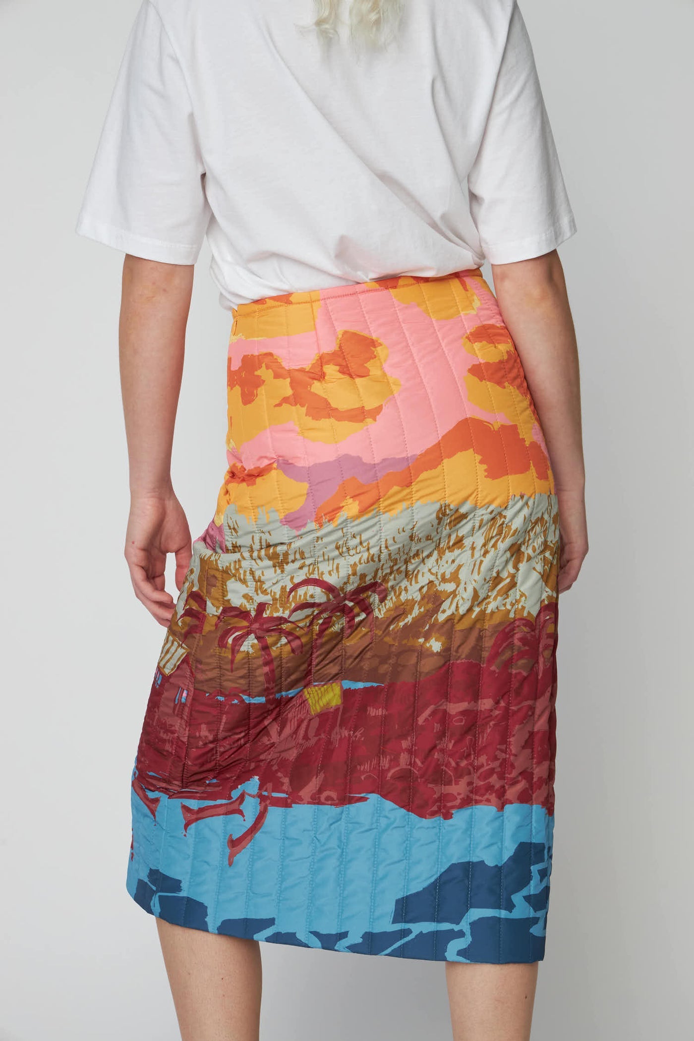 Quilted Landsape Skirt - Sunshine Orange