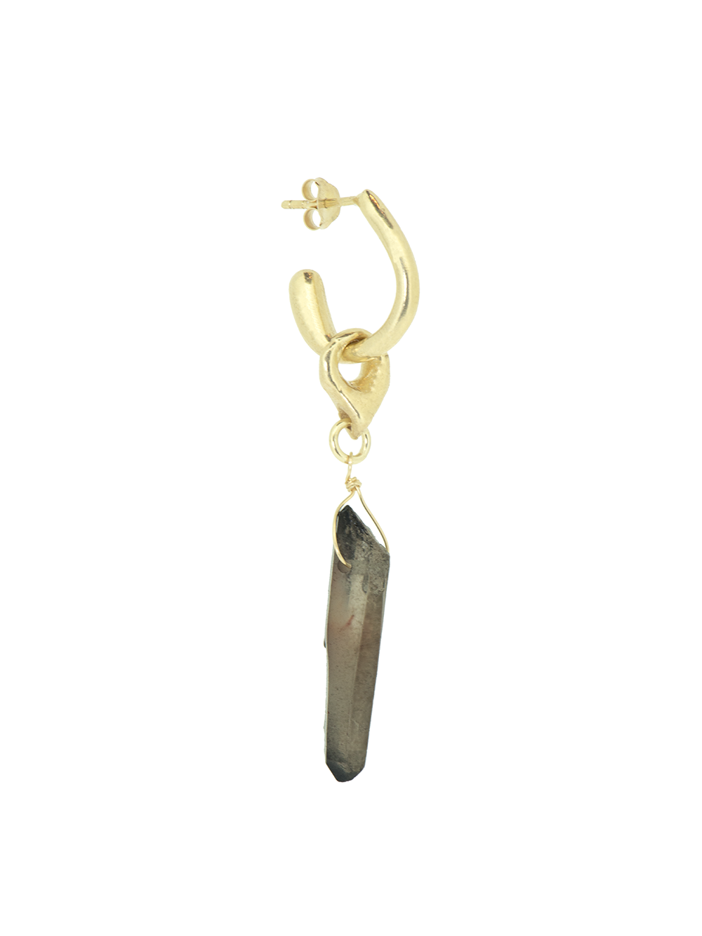 Earring - Raw - Smokey Quartz