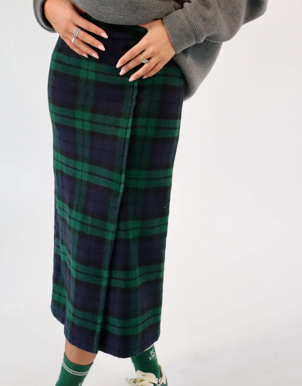 Drew Skirt - Blue and Green Checked