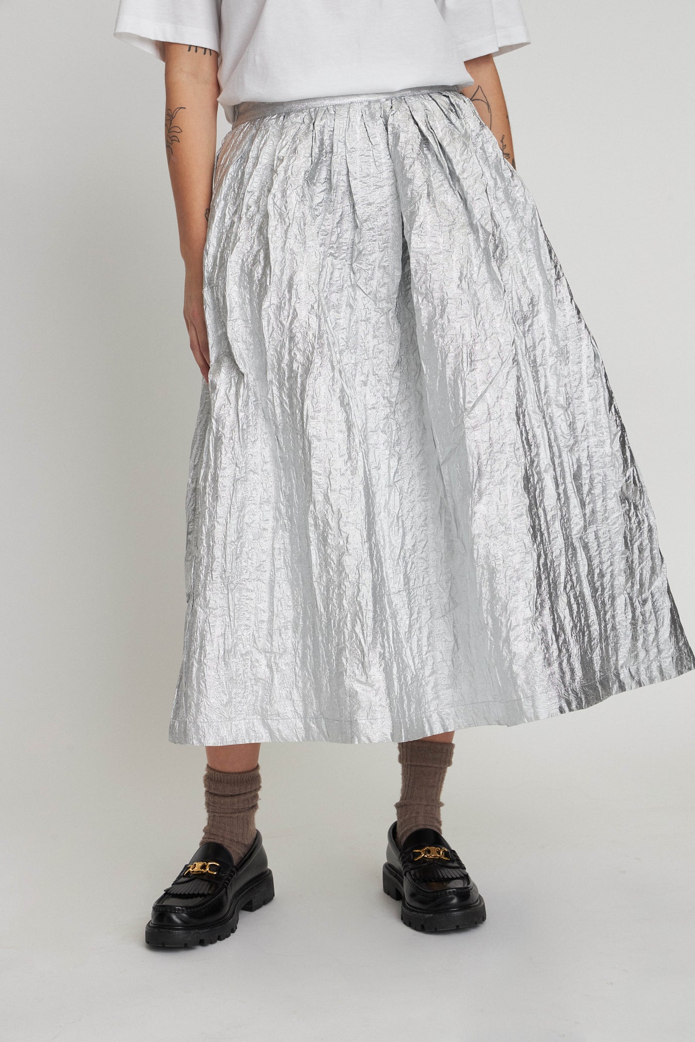 Silver Bomb Skirt - Pearl Silver