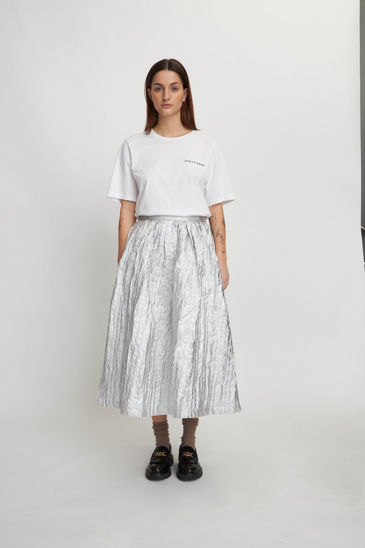 Silver Bomb Skirt - Pearl Silver