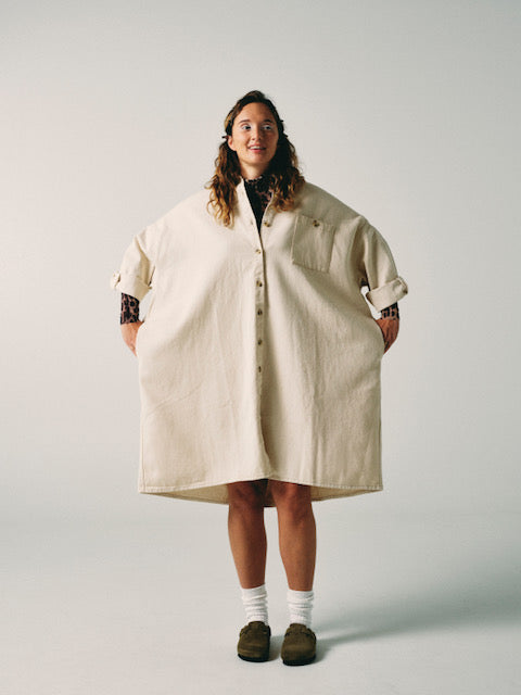 Pica Oversized Shirt Dress - Natural